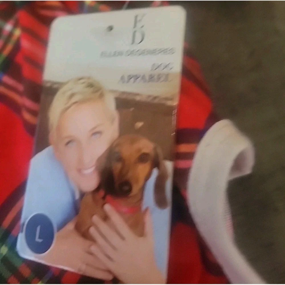 Ellen Degeneres Dog Pajamas 1 Piece Red Plaid 